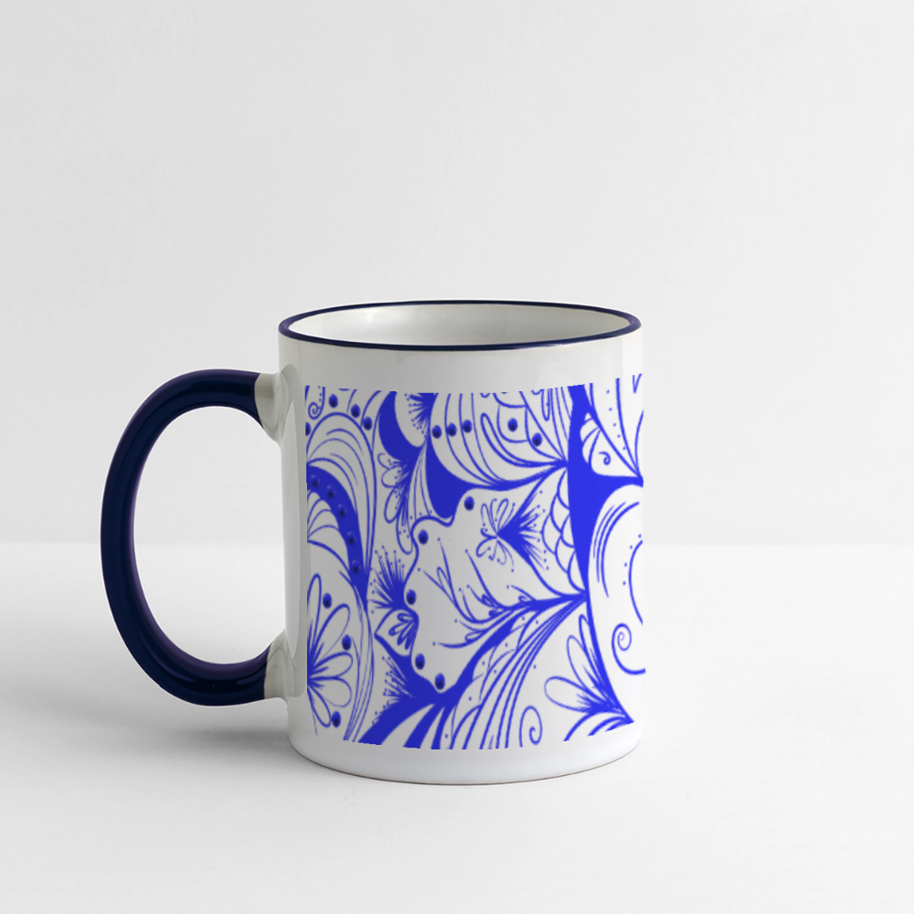 Panoramatasse - Weiß/Kobaltblau