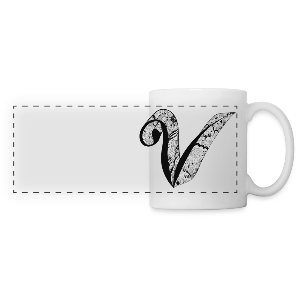 Panoramatasse Buchstabe "V" - Weiß