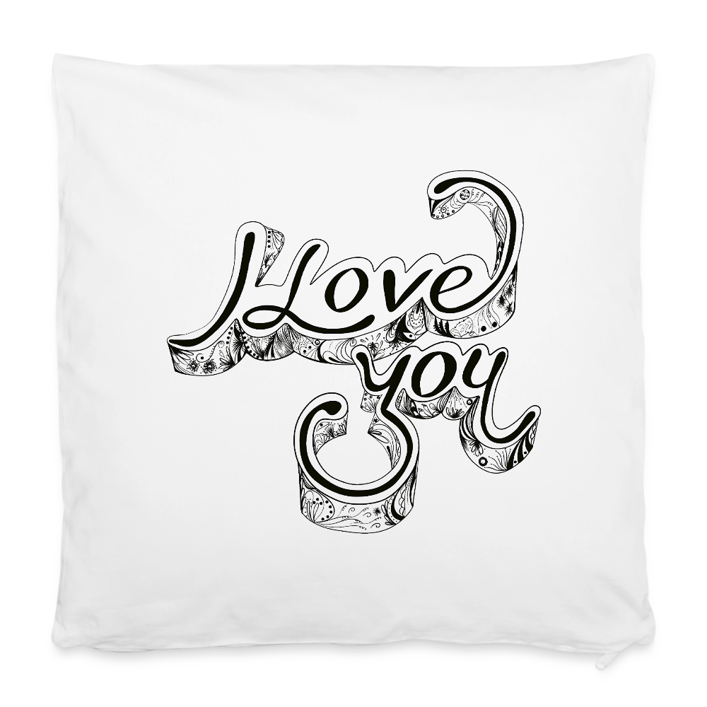 Kissenbezug 40 x 40 cm "I love you" - Weiß
