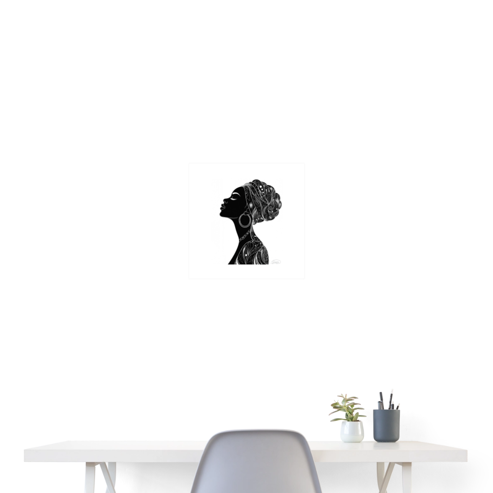 Poster 40x40 cm "Africa Queen" - Weiß