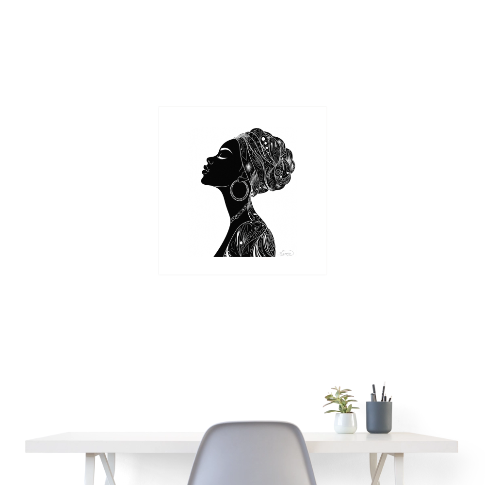 Poster 60x60 cm "Africa Queen" - Weiß