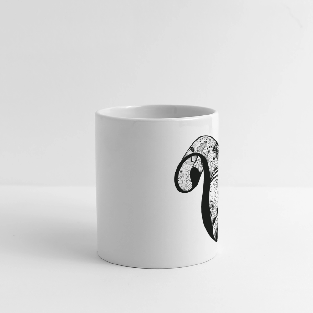 Panoramatasse Buchstabe "V" - Weiß