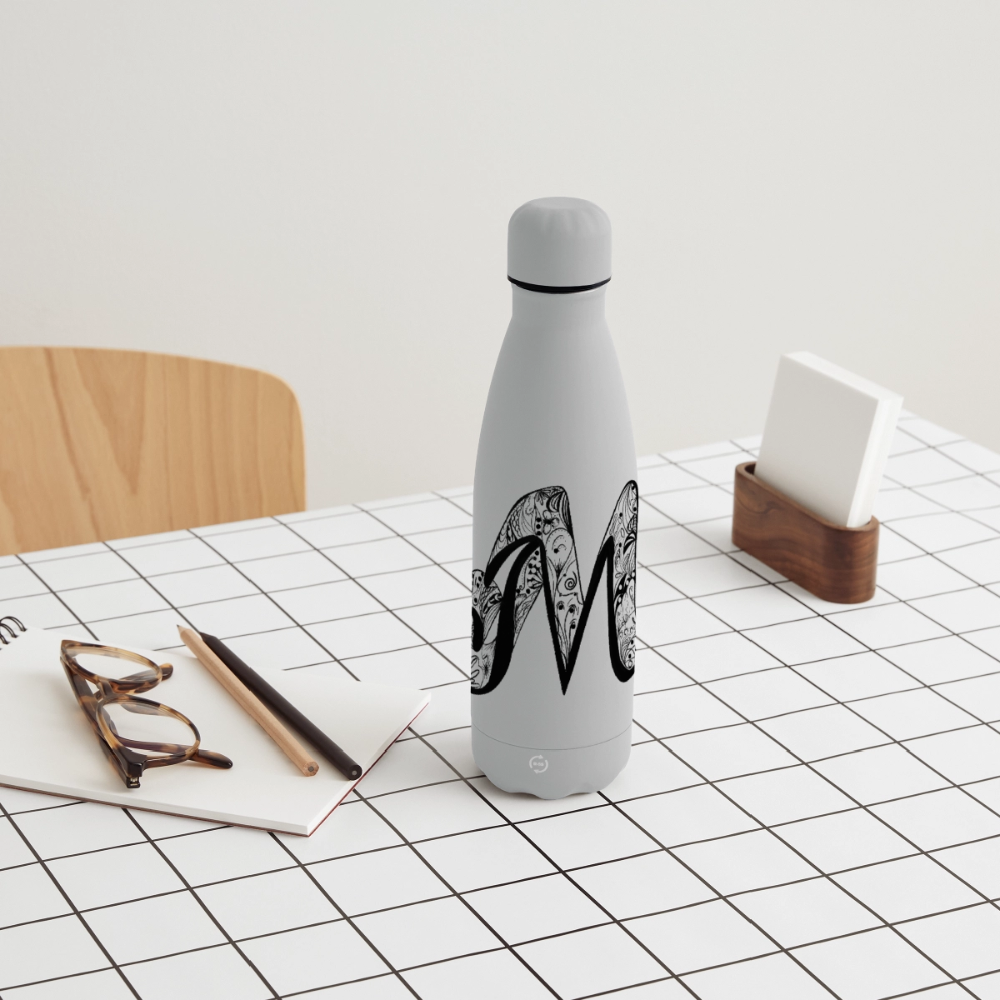 SOFT TOUCH Thermosflasche 500 ml "M" - Grau