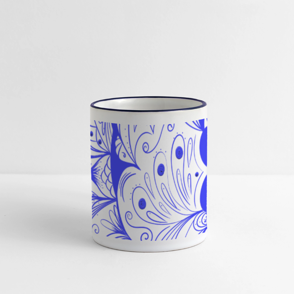 Panoramatasse - Weiß/Kobaltblau