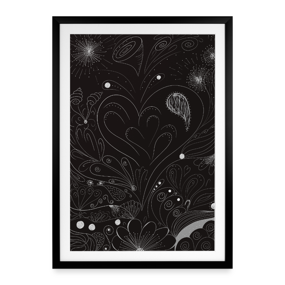 Gerahmtes Poster (49 × 69 cm) - Schwarz