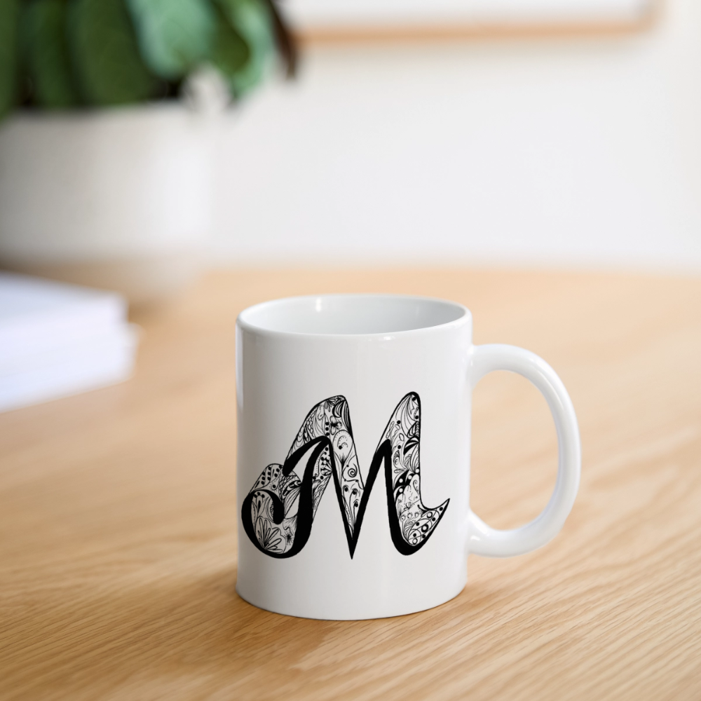 Panoramatasse Buchstabe M - Weiß