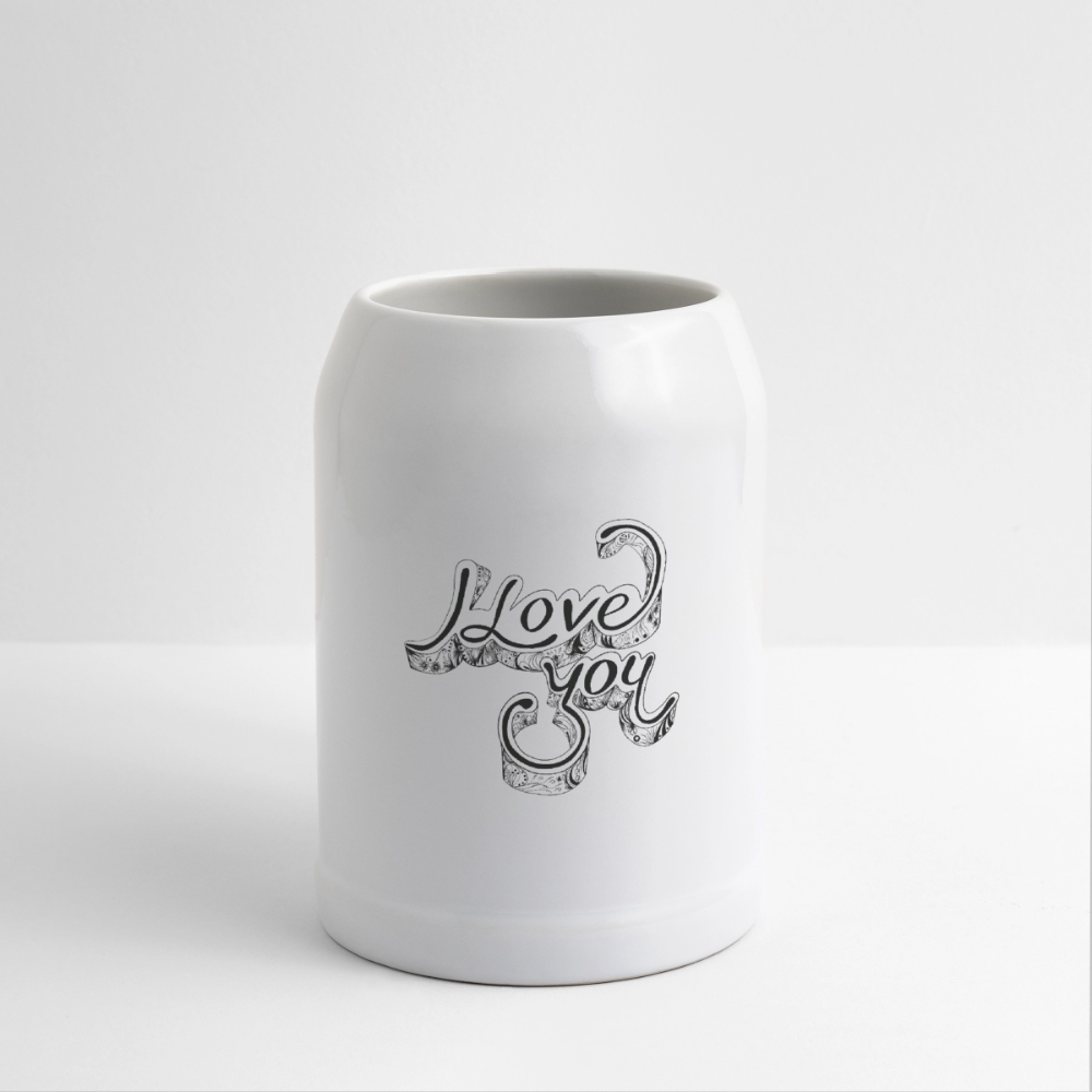 Bierkrug "I love you" - Weiß
