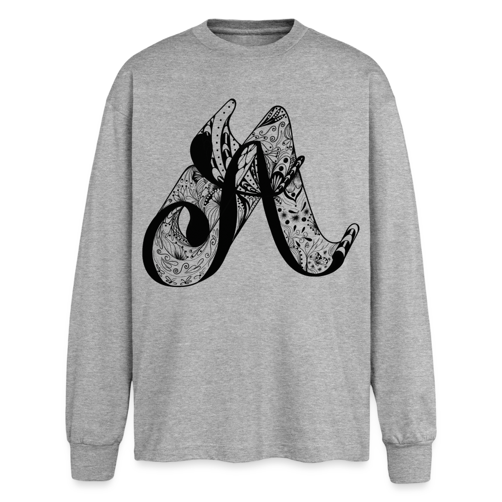 Lette A Langarmshirt. - Grau meliert