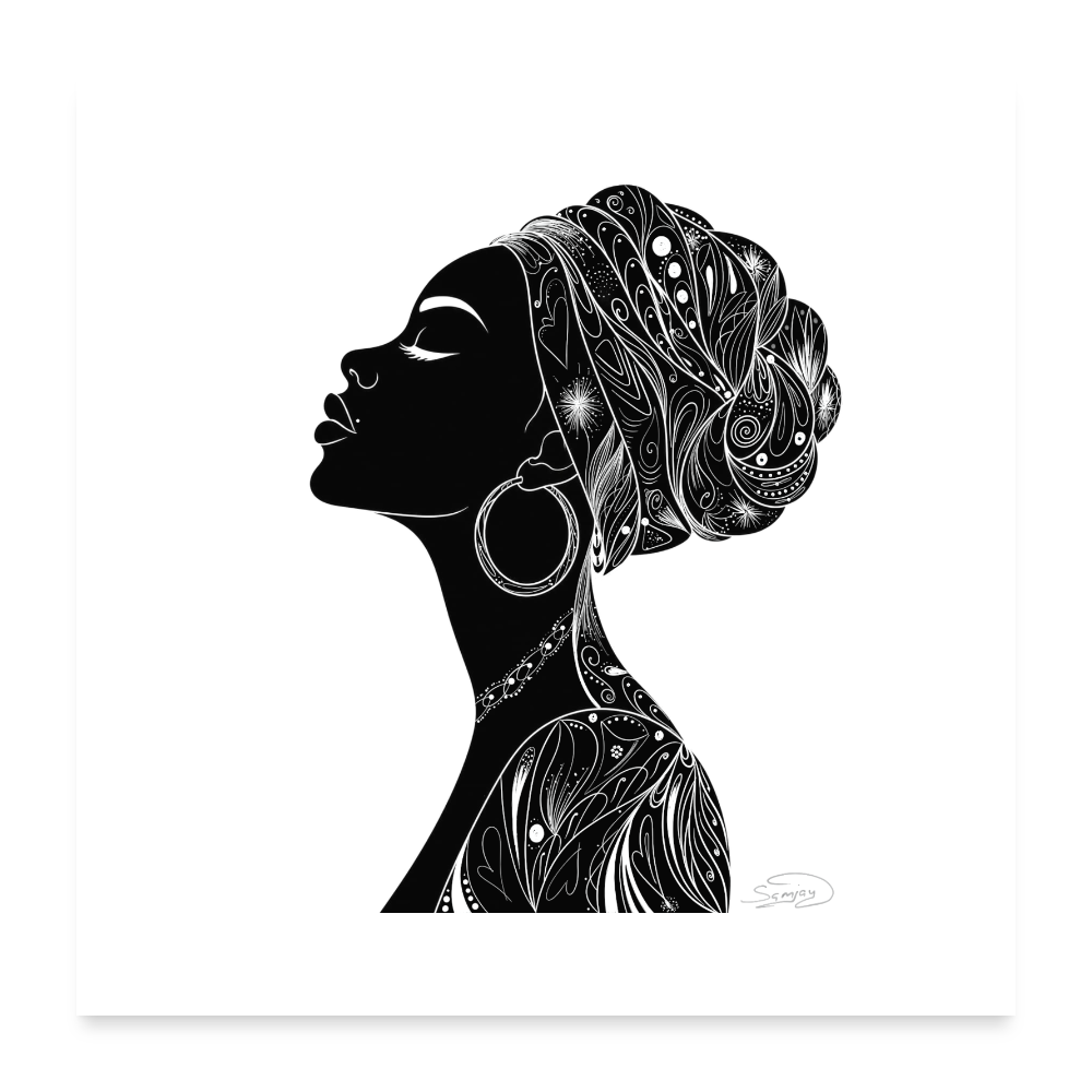 Poster 60x60 cm "Africa Queen" - Weiß