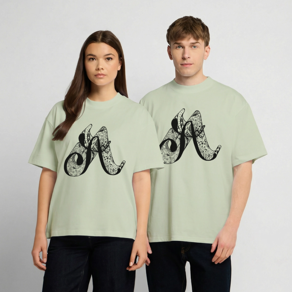 Heavy Oversize T-Shirt - Leichtes Salbeigrün 