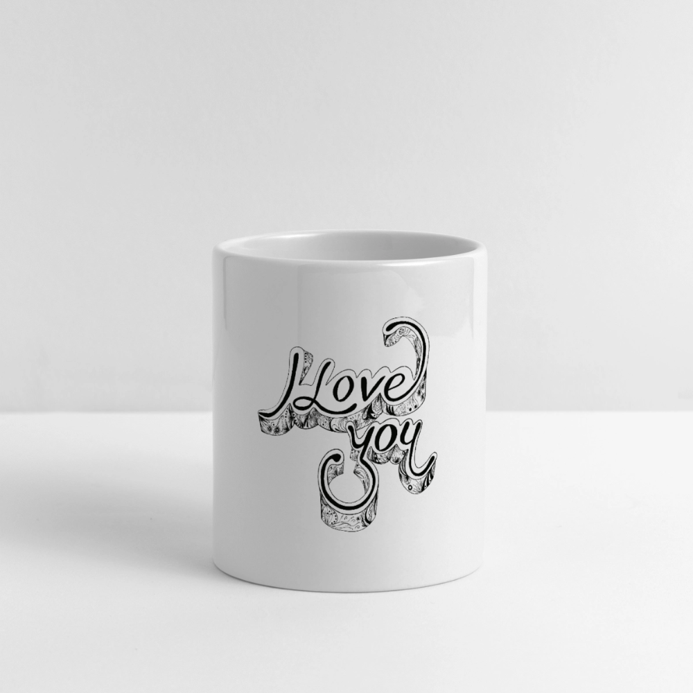 Panoramatasse mit Herzhenkel - Weiß