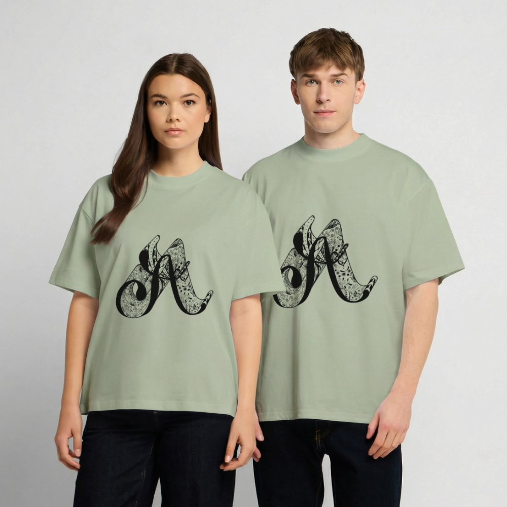 Heavy Oversize T-Shirt - Leichtes Salbeigrün 