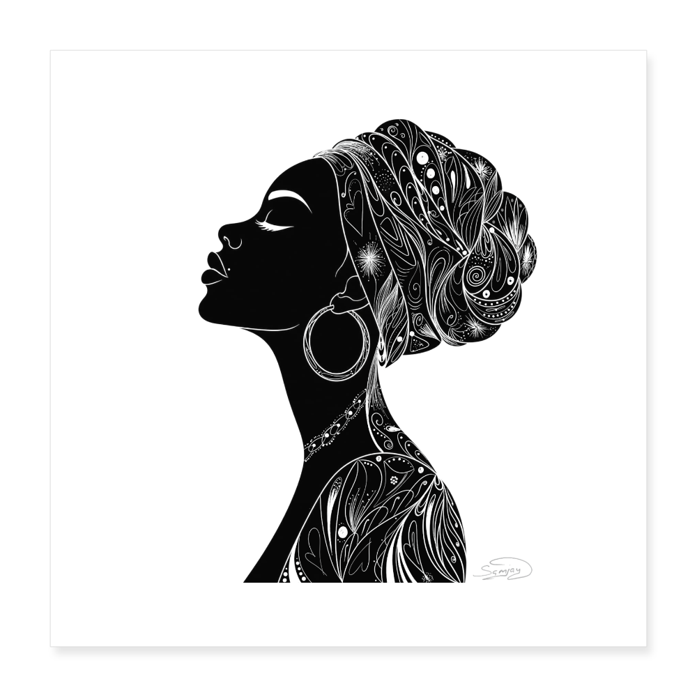 Poster 40x40 cm "Africa Queen" - Weiß